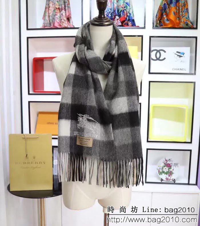 BURBERRY巴寶莉 2018官網最新款 情侶款 格紋羊絨圍巾 LLWJ6934